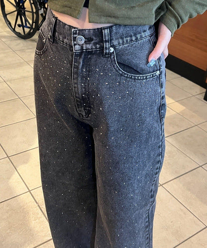 美麗剪裁鑲鑽牛仔褲