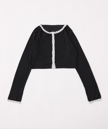 蕾絲拼接針織開衫