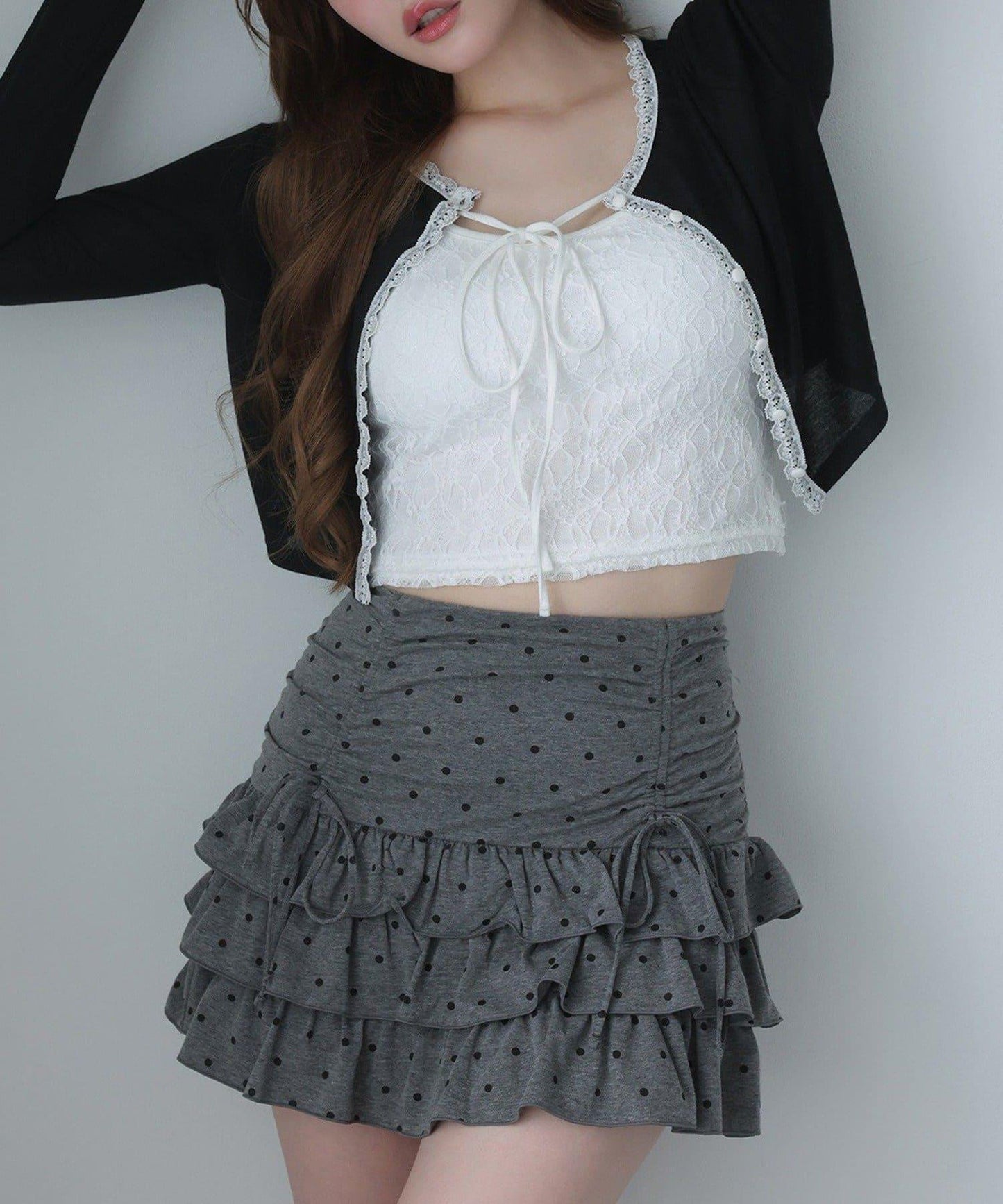 蕾絲拼接針織開衫