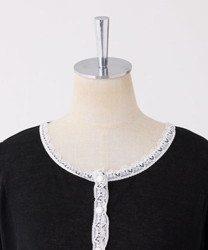 蕾絲拼接針織開衫