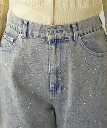 美麗剪裁鑲鑽牛仔褲