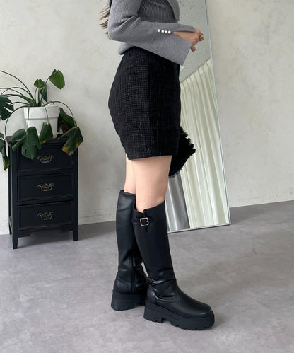 亮片粗花呢短褲