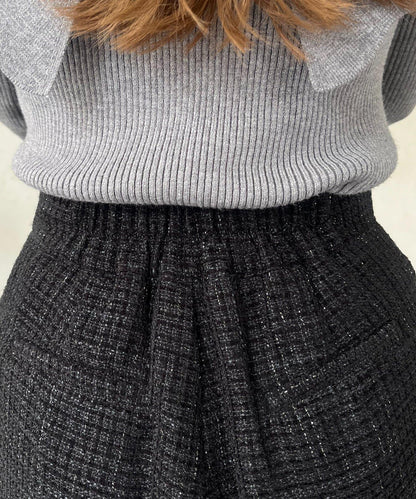 亮片粗花呢短褲