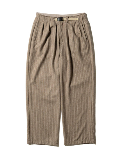 CRAFTED 3褶西裝褲 / 羊毛混紡條紋斜紋布