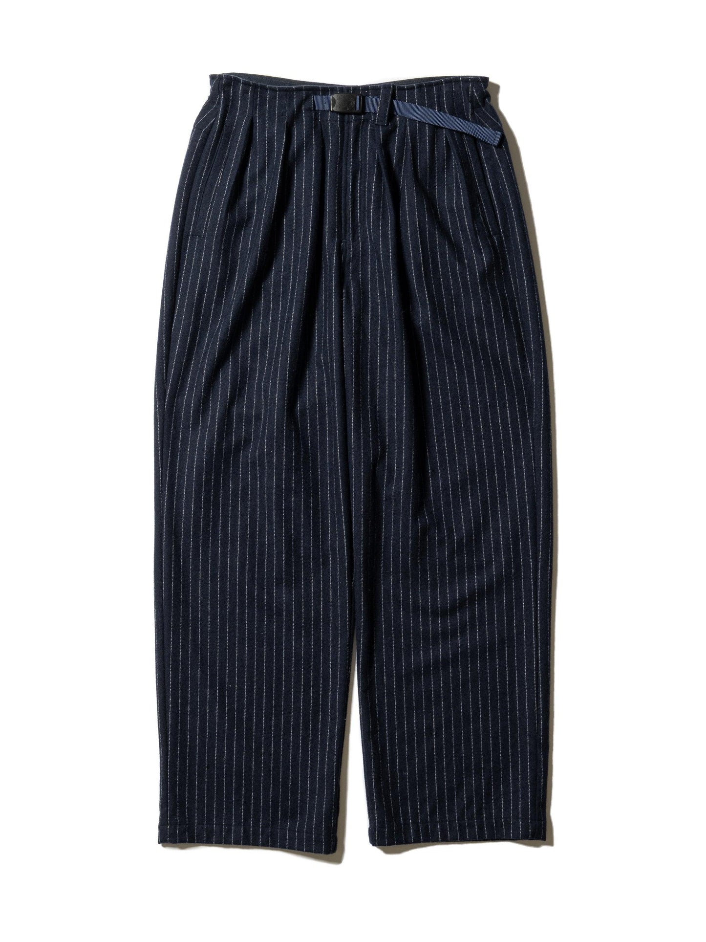 CRAFTED 3褶西裝褲 / 羊毛混紡條紋斜紋布