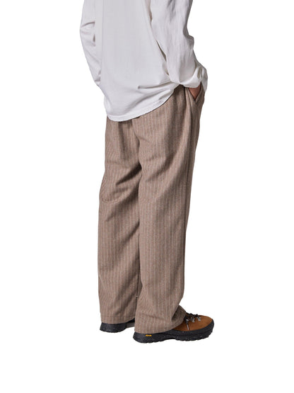 CRAFTED 3褶西裝褲 / 羊毛混紡條紋斜紋布