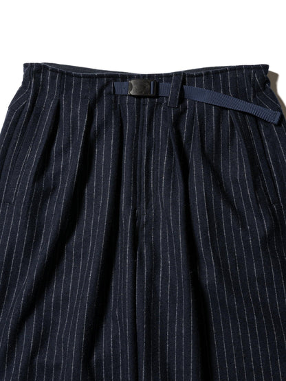 CRAFTED 3褶西裝褲 / 羊毛混紡條紋斜紋布