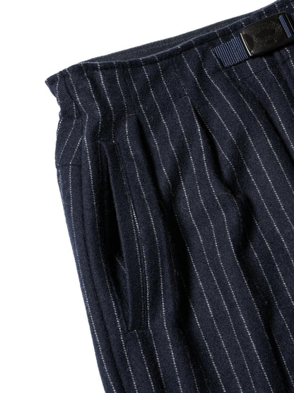 CRAFTED 3褶西裝褲 / 羊毛混紡條紋斜紋布