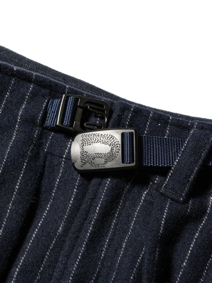 CRAFTED 3褶西裝褲 / 羊毛混紡條紋斜紋布