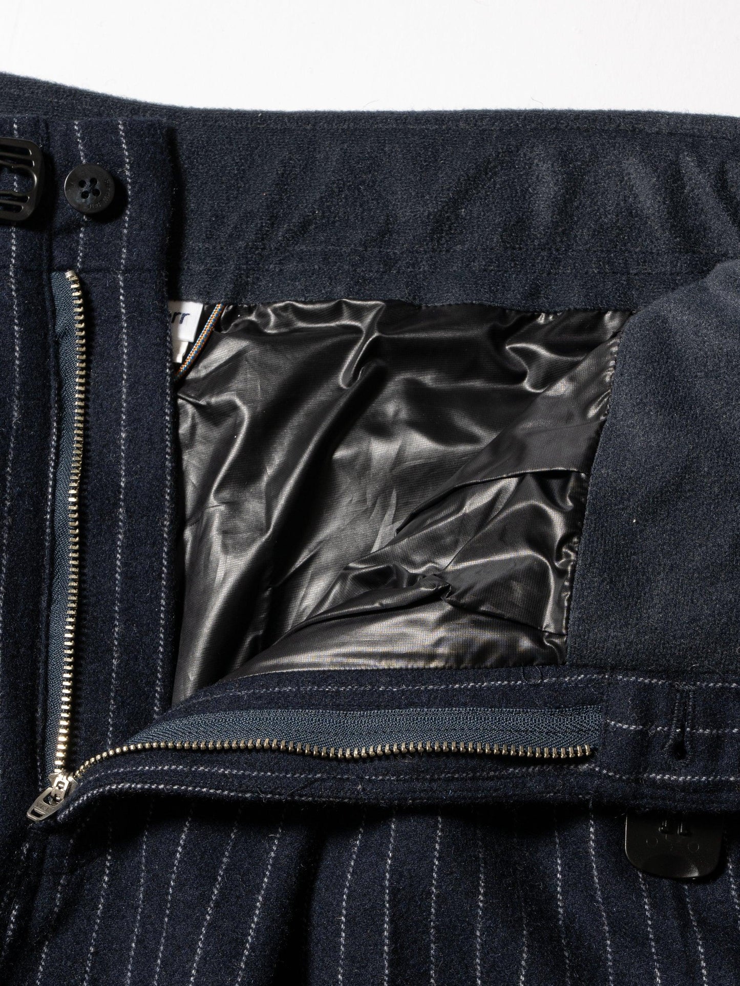 CRAFTED 3褶西裝褲 / 羊毛混紡條紋斜紋布