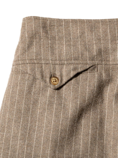 CRAFTED 3褶西裝褲 / 羊毛混紡條紋斜紋布