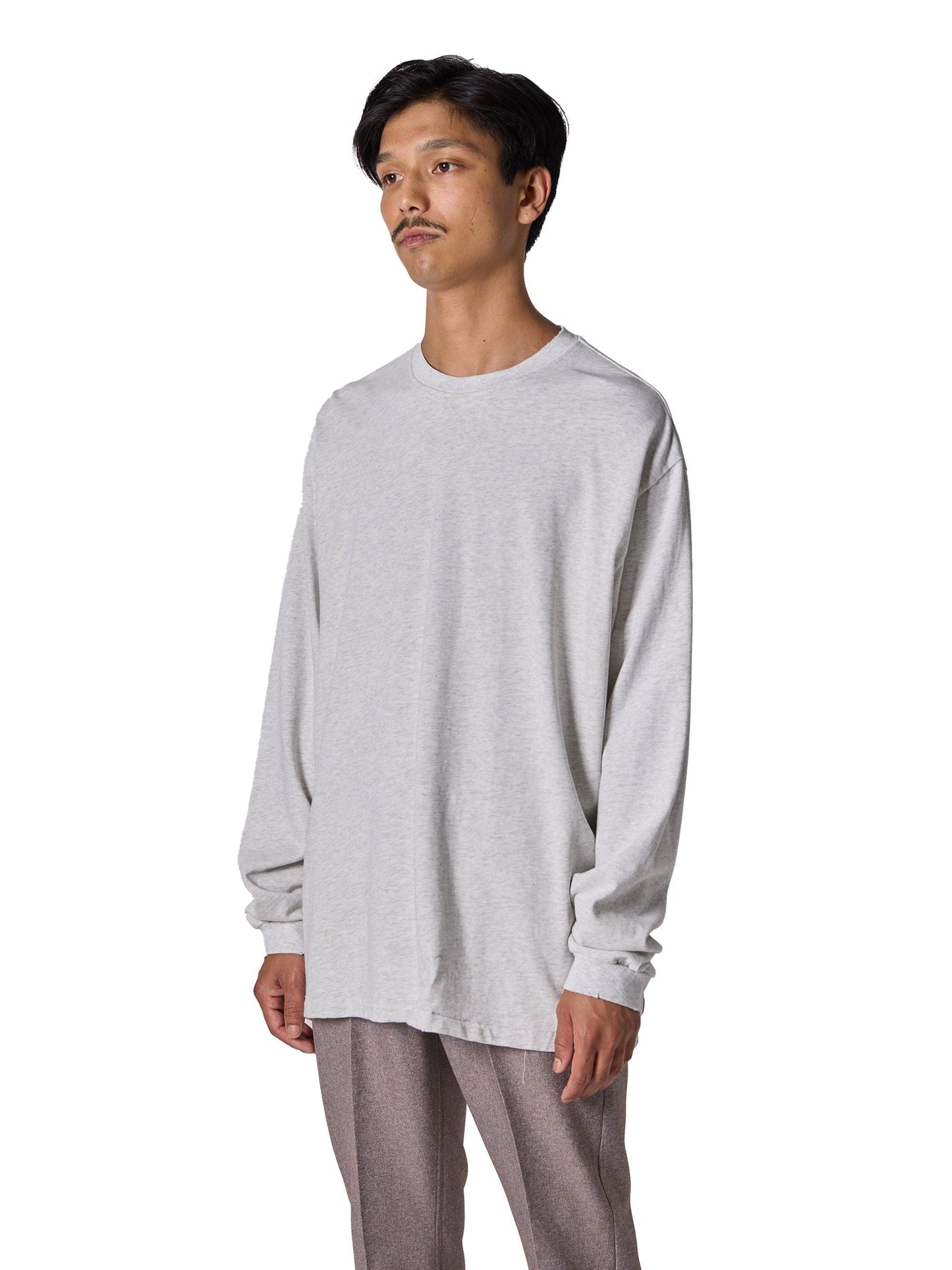 長袖有序T恤 / 棉質平紋針織