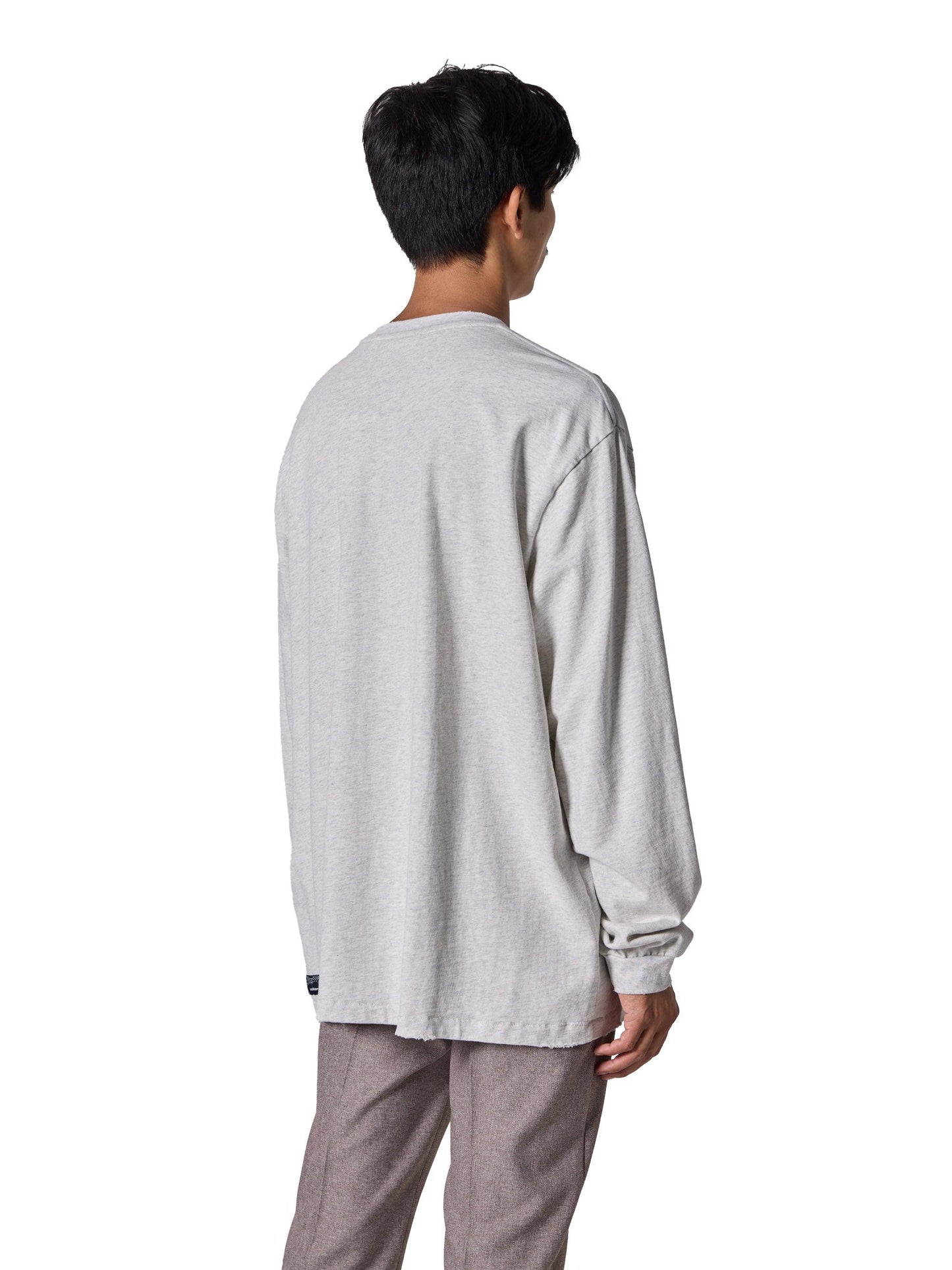 長袖有序T恤 / 棉質平紋針織