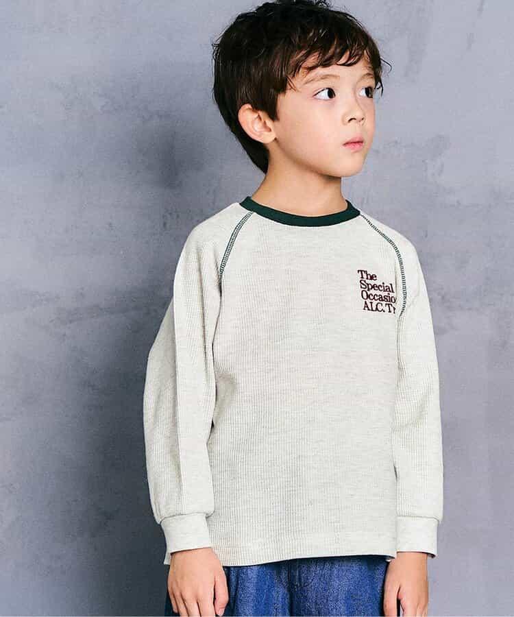 簡約標誌點綴華夫格T恤