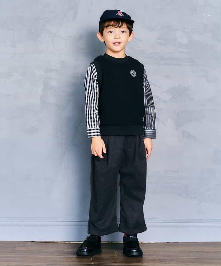 羊毛感寬鬆褶皺長褲 10分丈