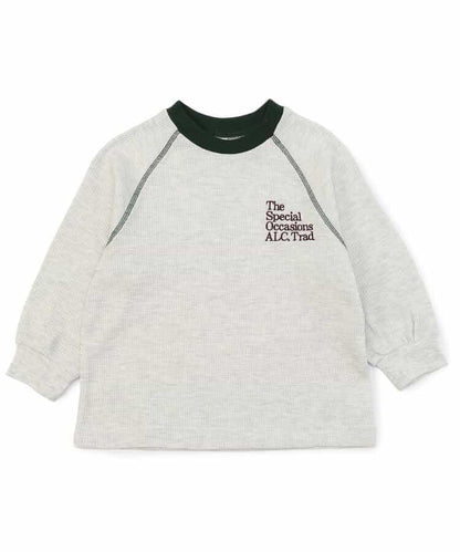 簡約標誌點綴華夫格T恤