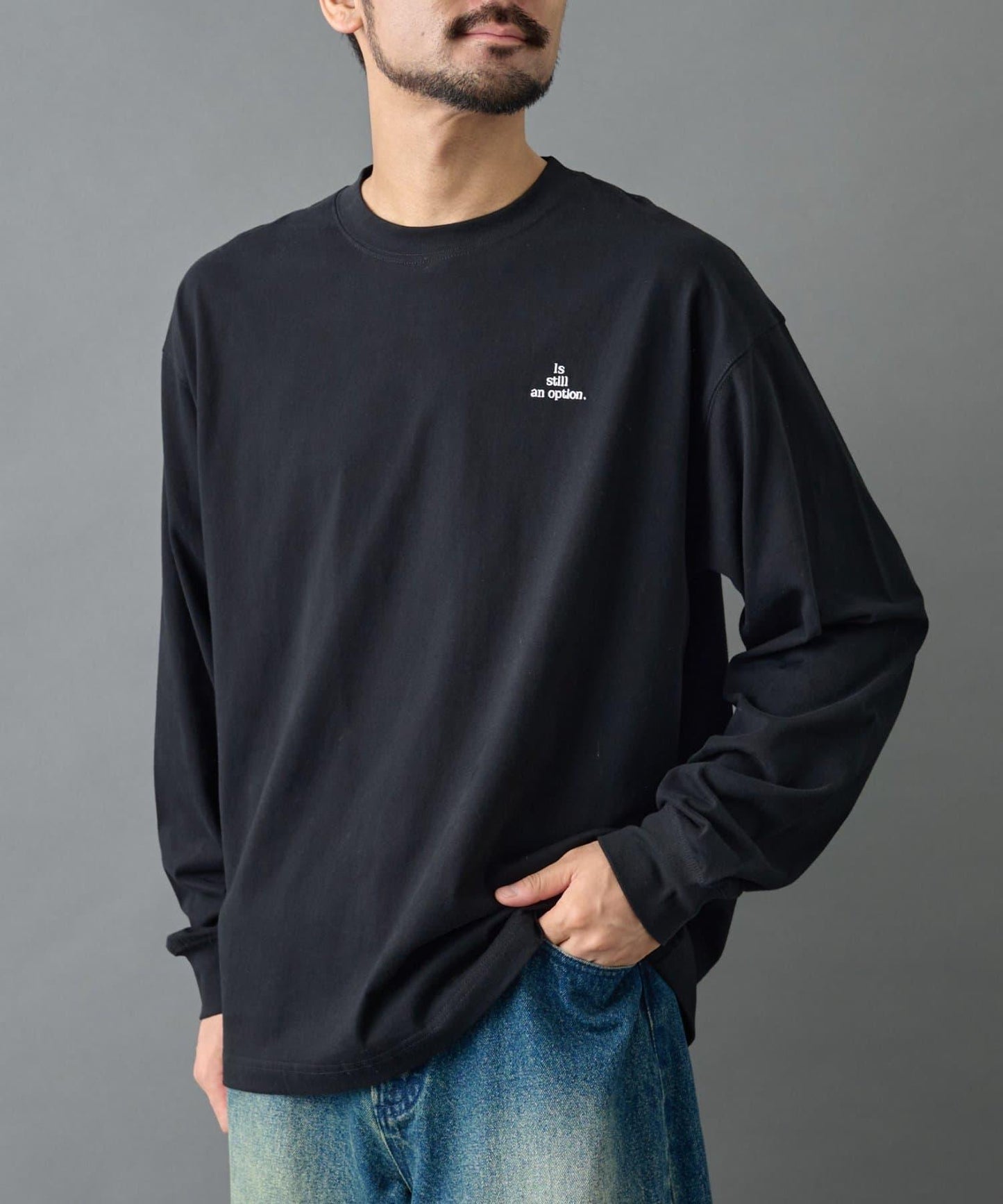 【AW】桃皮絨刺繡長袖T恤