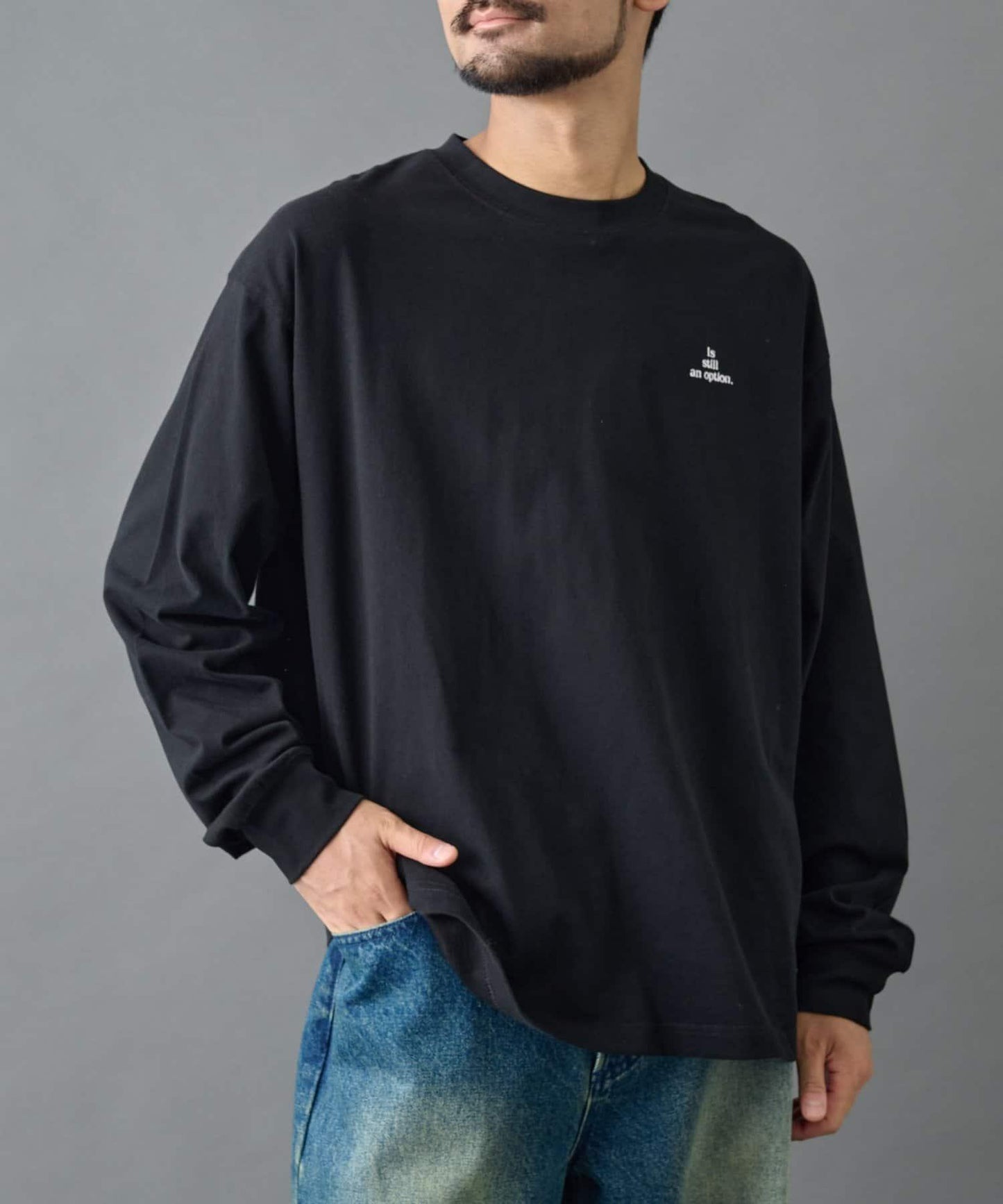 【AW】桃皮絨刺繡長袖T恤