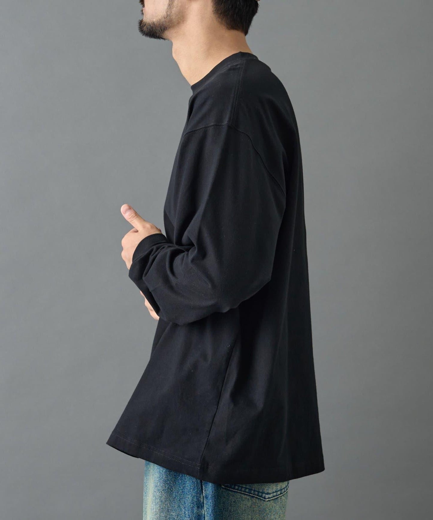 【AW】桃皮絨刺繡長袖T恤