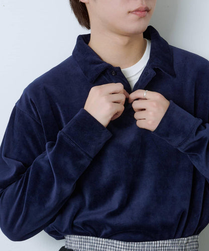 【Kastane】天鵝絨翻領襯衫*