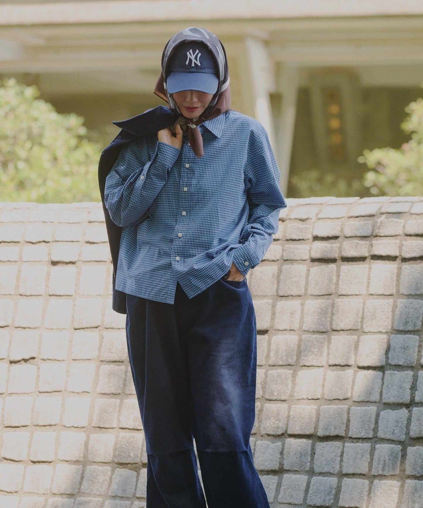 【Kastane】短款格子襯衫