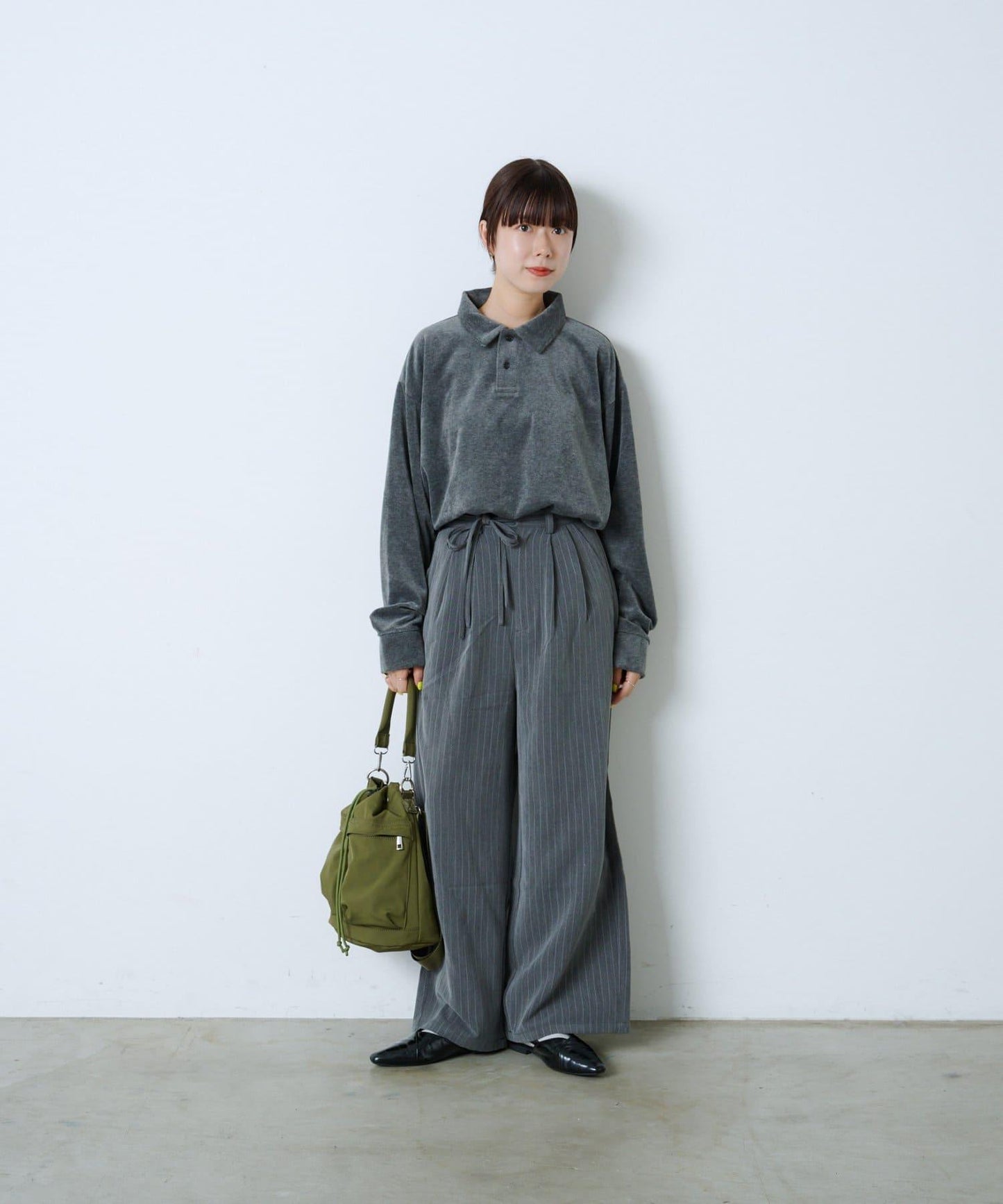 【Kastane】天鵝絨翻領襯衫*