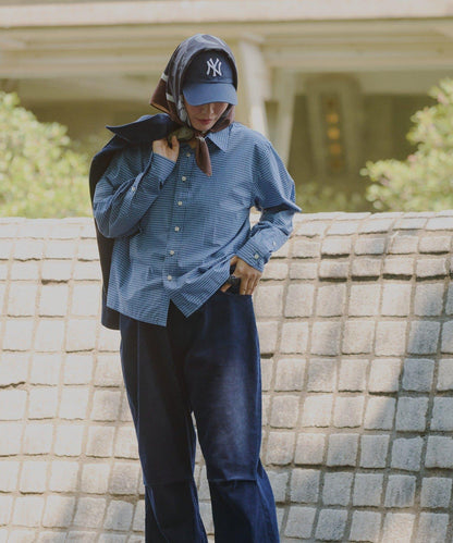 【Kastane】短款格子襯衫