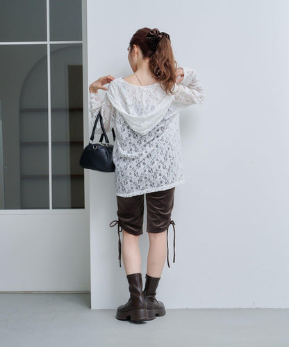 剪裁天鵝絨騎行褲