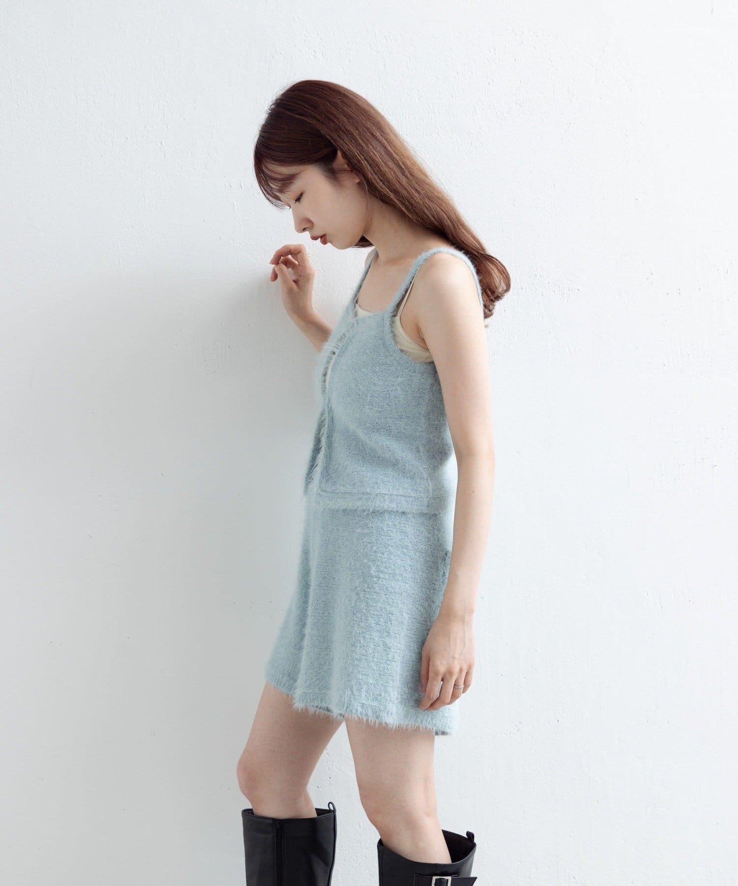 【Kastane】毛絨針織標籤長褲