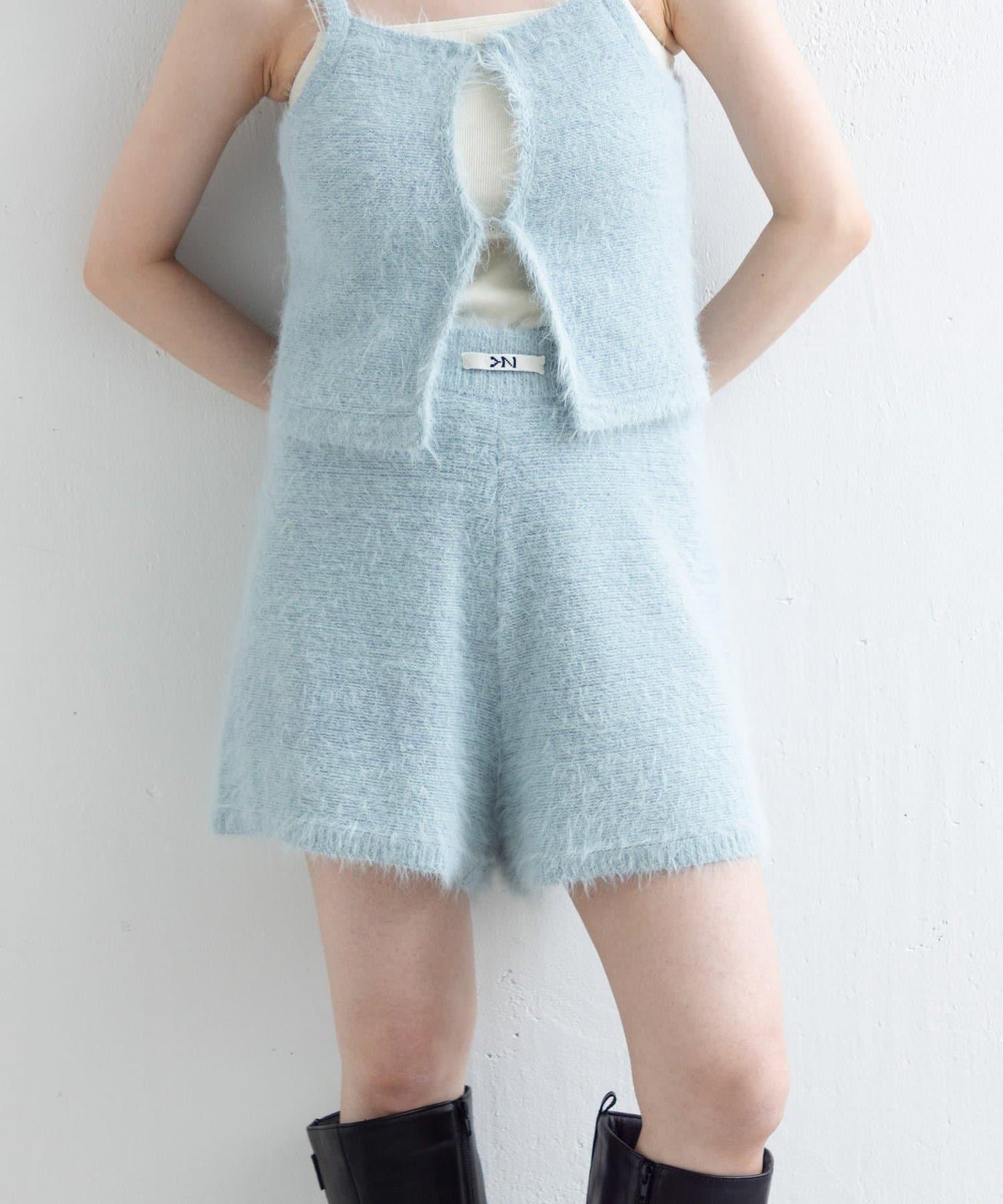 【Kastane】毛絨針織標籤長褲