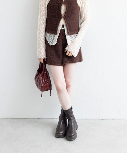 【Kastane】毛絨針織標籤長褲