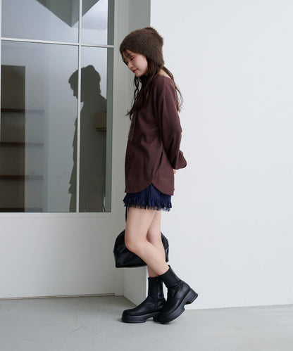 【S.M尺碼可選】華夫格亨利領套頭衫