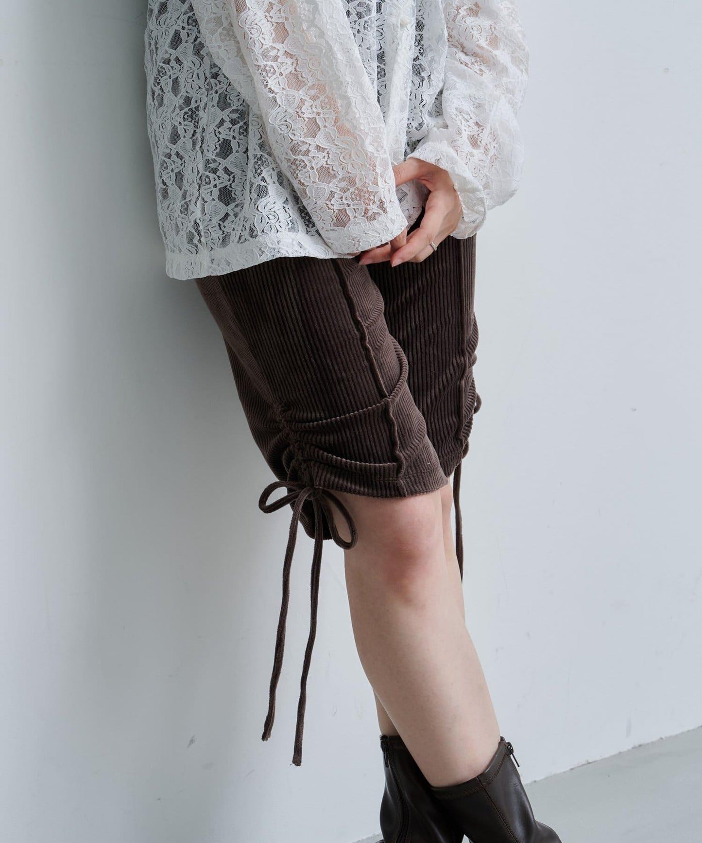 剪裁天鵝絨騎行褲