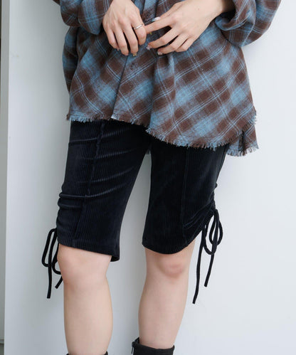 剪裁天鵝絨騎行褲