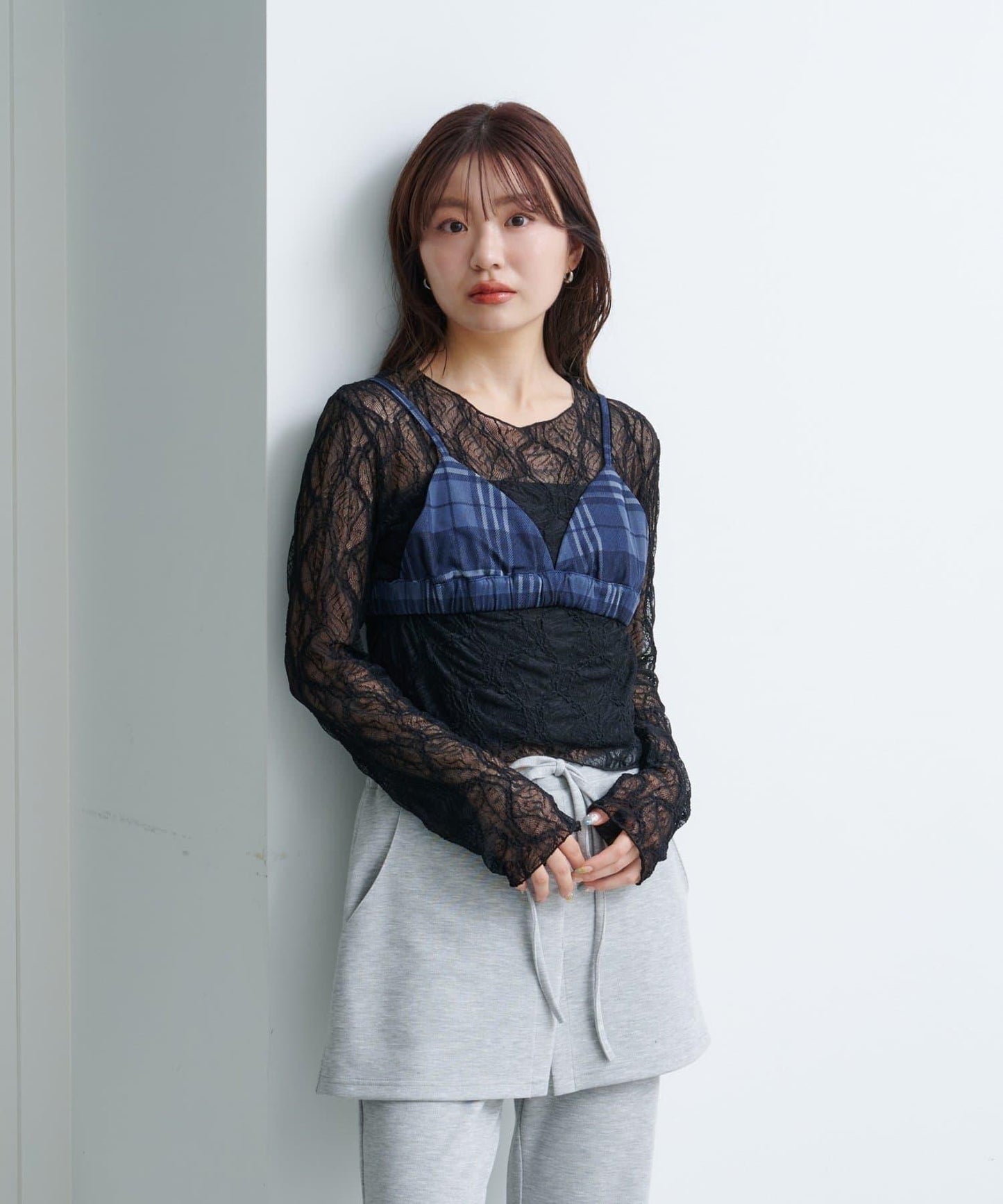 【Kastane】網紗牛仔吊帶上衣