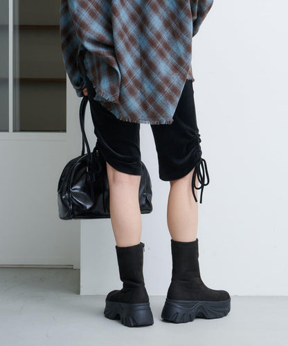 剪裁天鵝絨騎行褲