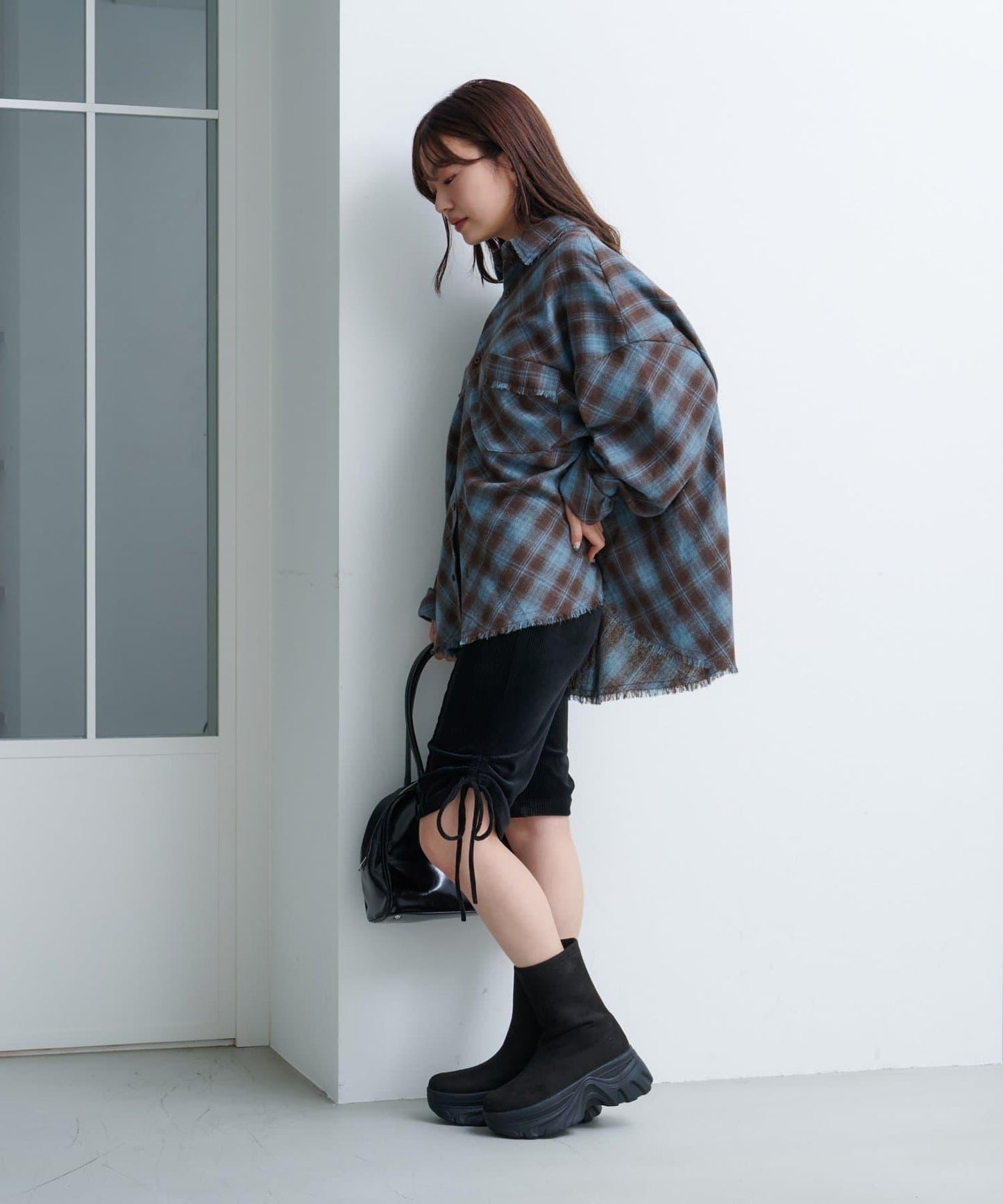 剪裁天鵝絨騎行褲