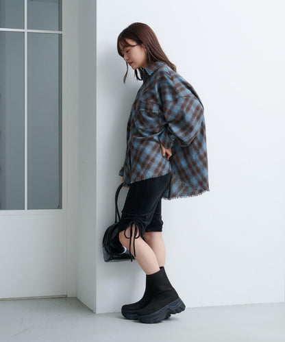 剪裁天鵝絨騎行褲