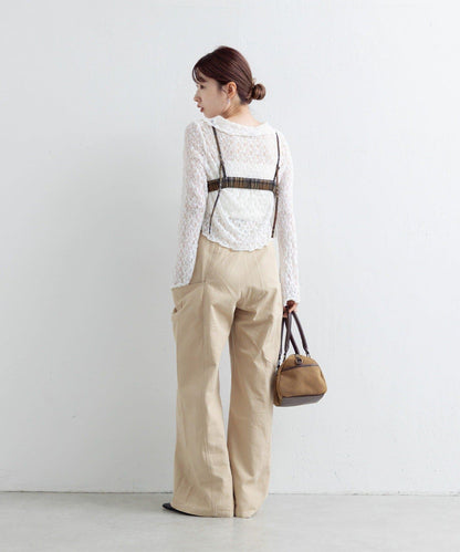 【Kastane】網紗牛仔吊帶上衣