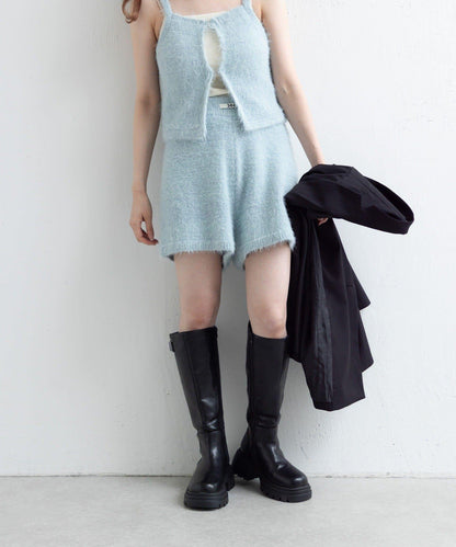 【Kastane】毛絨針織標籤長褲