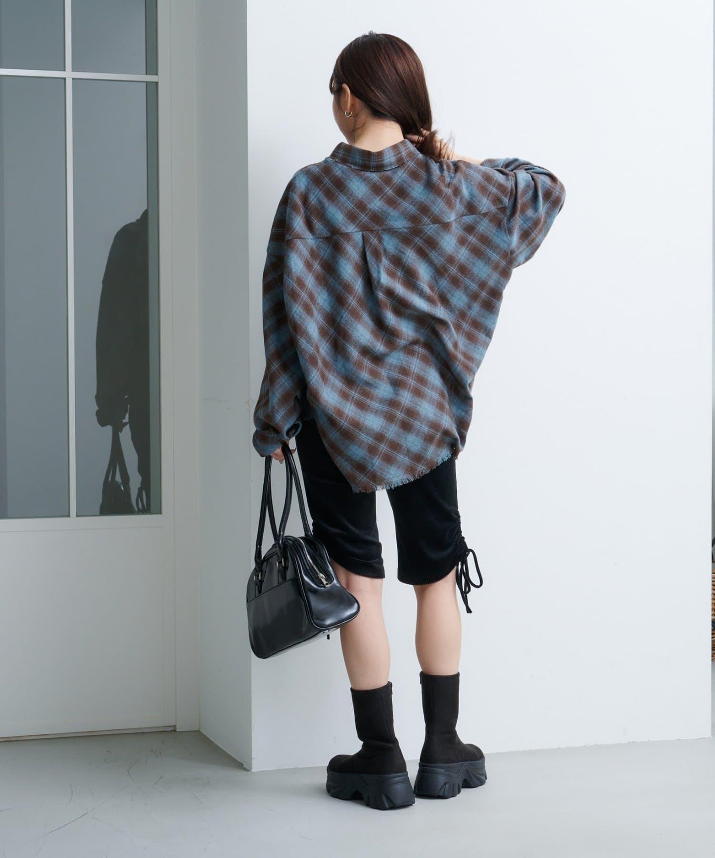 剪裁天鵝絨騎行褲