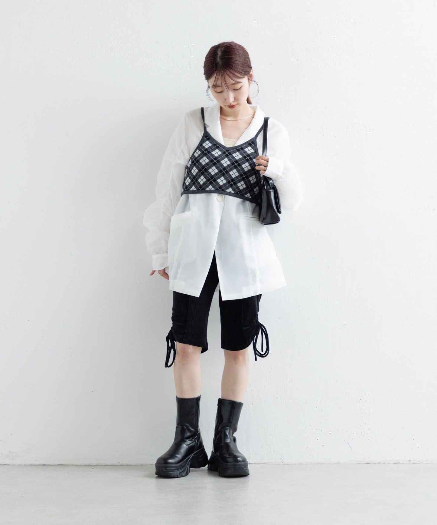 剪裁天鵝絨騎行褲