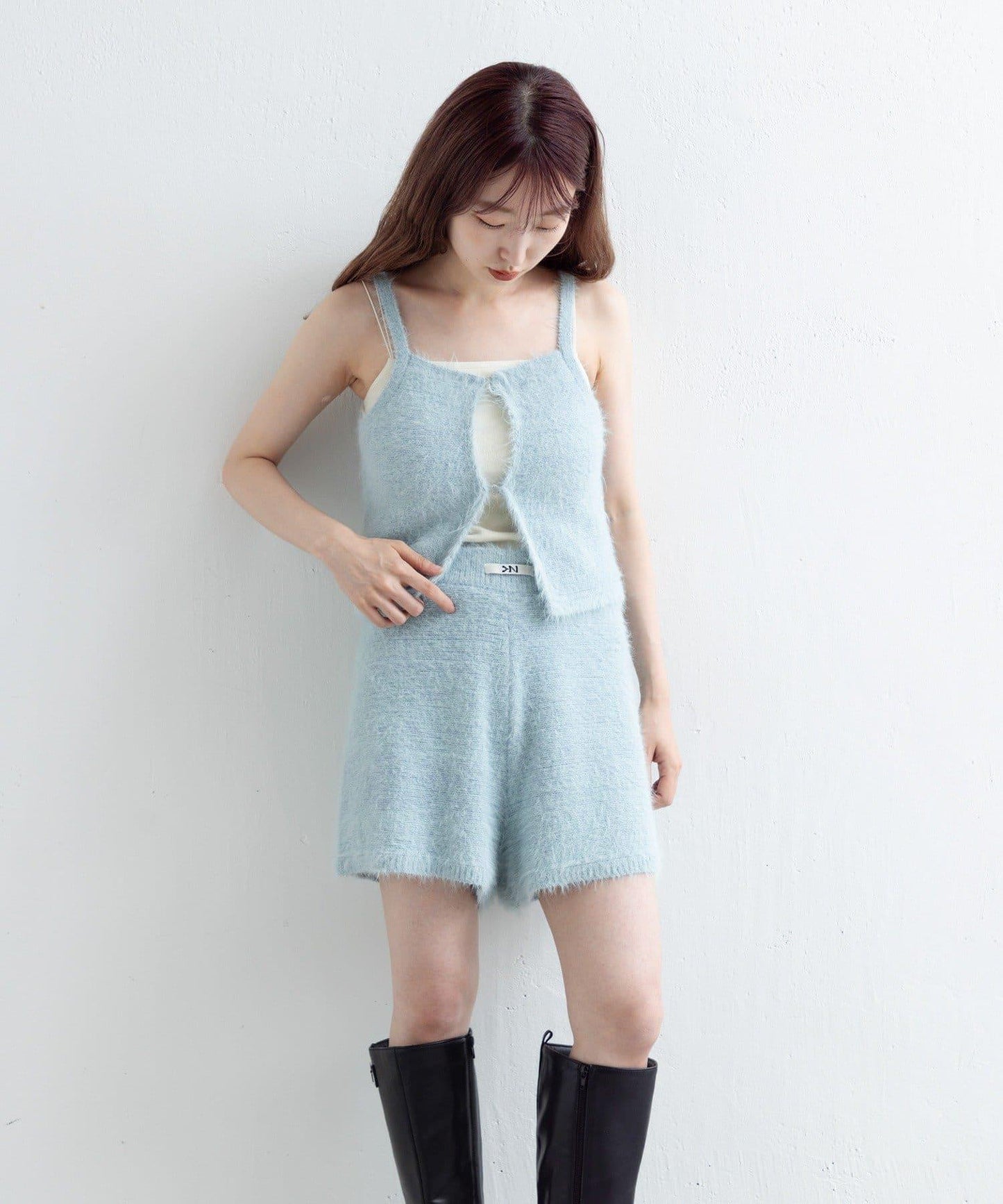 【Kastane】毛絨針織標籤長褲