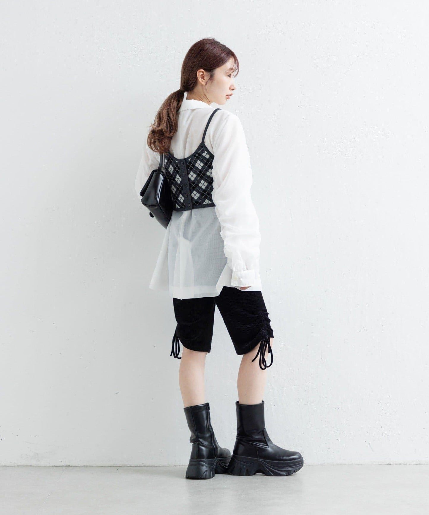 剪裁天鵝絨騎行褲