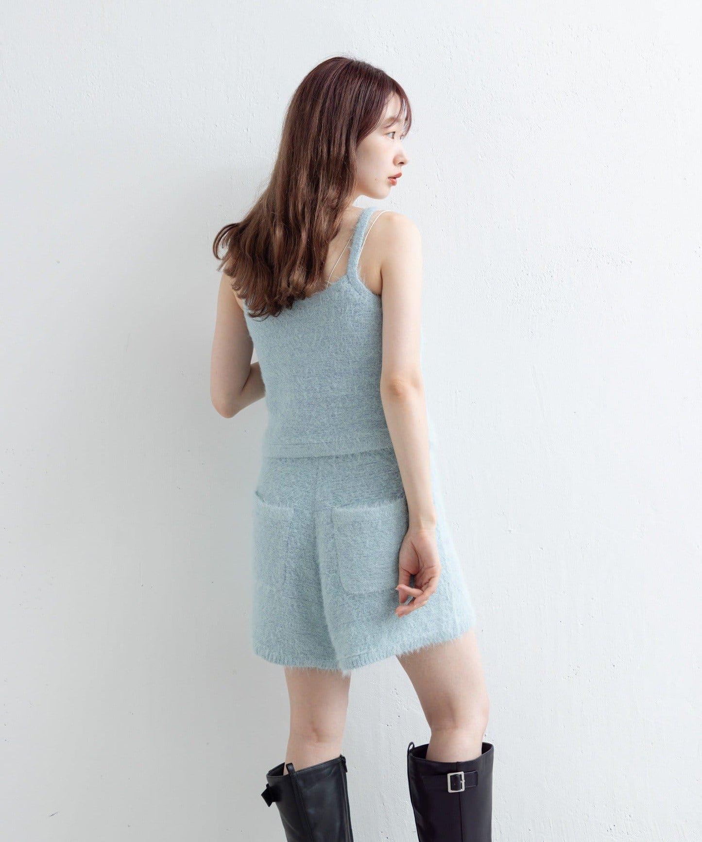 【Kastane】毛絨針織標籤長褲