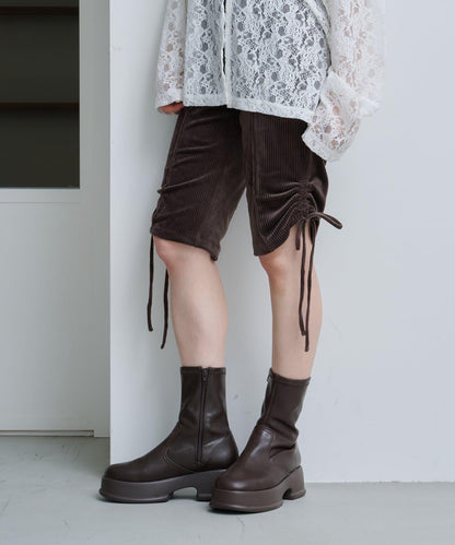 剪裁天鵝絨騎行褲