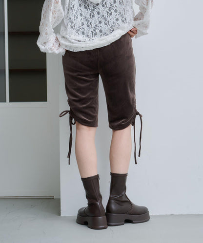 剪裁天鵝絨騎行褲