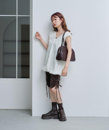 剪裁天鵝絨騎行褲