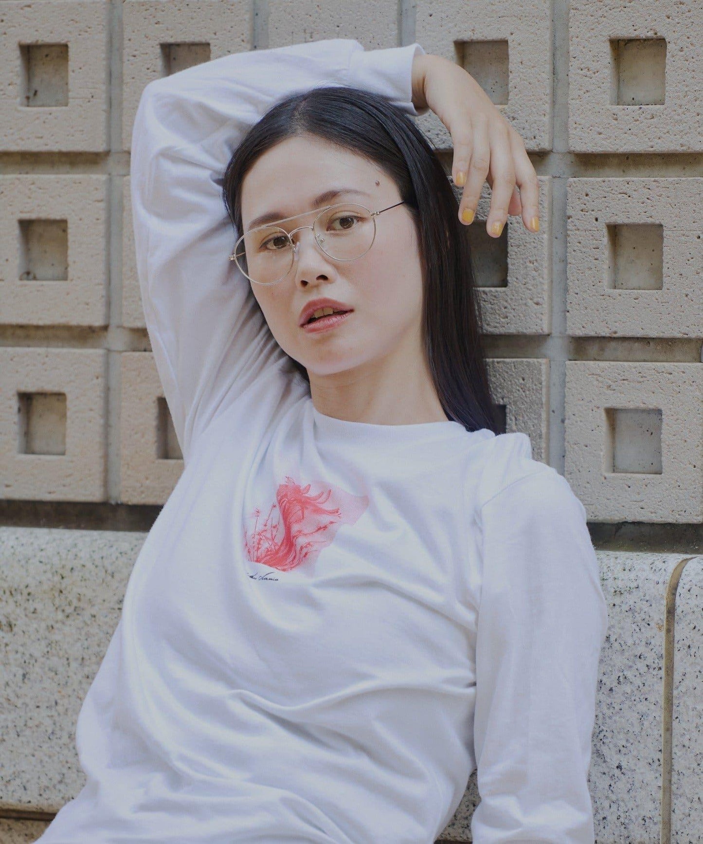 【WHIMSIC/2尺碼可選】鏡面絲網印花T恤