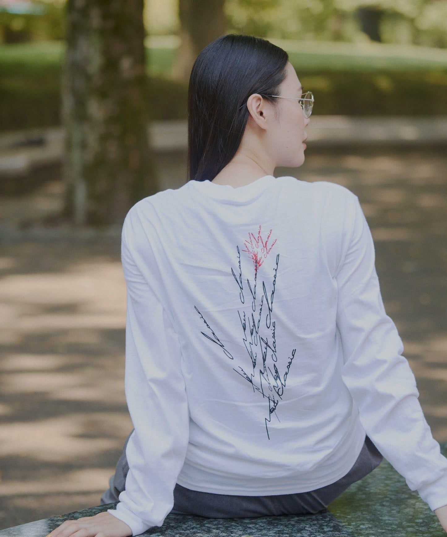 【WHIMSIC/2尺碼可選】鏡面絲網印花T恤